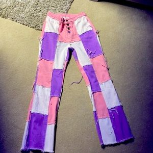 ripped colored jeans